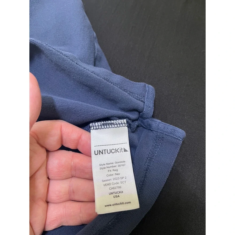 UNTUCKit Gondola Polo Shirt Mens XX-Large Navy Blue Pima Cotton Pique 30167